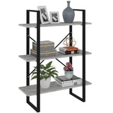 NNEVL Bookshelf Concrete Grey 80x30x105 cm Chipboard