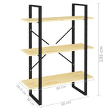 NNEVL 3-Tier Book Cabinet 80x30x105 cm Solid Pine Wood