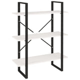 NNEVL 3-Tier Book Cabinet White 80x30x105 cm Solid Pine Wood