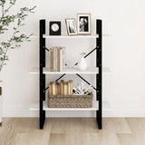 NNEVL 3-Tier Book Cabinet White 80x30x105 cm Solid Pine Wood