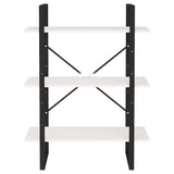 NNEVL 3-Tier Book Cabinet White 80x30x105 cm Solid Pine Wood