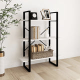 NNEVL 3-Tier Book Cabinet White 80x30x105 cm Solid Pine Wood