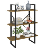 NNEVL 3-Tier Book Cabinet Brown 80x30x105 cm Solid Pine Wood