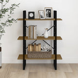 NNEVL 3-Tier Book Cabinet Brown 80x30x105 cm Solid Pine Wood