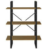 NNEVL 3-Tier Book Cabinet Brown 80x30x105 cm Solid Pine Wood