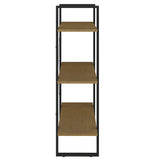NNEVL 3-Tier Book Cabinet Brown 80x30x105 cm Solid Pine Wood