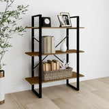 NNEVL 3-Tier Book Cabinet Brown 80x30x105 cm Solid Pine Wood