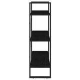 NNEVL 3-Tier Book Cabinet Black 80x30x105 cm Solid Pine Wood