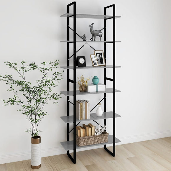 NNEVL High Cabinet Concrete Grey 80x30x210 cm Chipboard