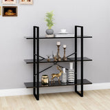 NNEVL Book Cabinet Black 100x30x105 cm Chipboard