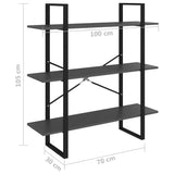NNEVL Book Cabinet Grey 100x30x105 cm Chipboard