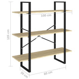 NNEVL Book Cabinet Sonoma Oak 100x30x105 cm Chipboard