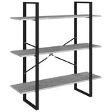 NNEVL Book Cabinet Concrete Grey 100x30x105 cm Chipboard