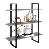 NNEVL Book Cabinet Concrete Grey 100x30x105 cm Chipboard