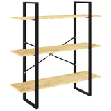 NNEVL 3-Tier Book Cabinet 100x30x105 cm Solid Pine Wood