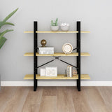 NNEVL 3-Tier Book Cabinet 100x30x105 cm Solid Pine Wood