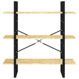 NNEVL 3-Tier Book Cabinet 100x30x105 cm Solid Pine Wood