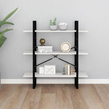 NNEVL 3-Tier Book Cabinet White 100x30x105 cm Solid Pine Wood