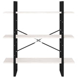 NNEVL 3-Tier Book Cabinet White 100x30x105 cm Solid Pine Wood