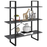 NNEVL 3-Tier Book Cabinet Grey 100x30x105 cm Solid Pine Wood