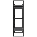NNEVL 3-Tier Book Cabinet Grey 100x30x105 cm Solid Pine Wood