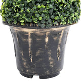 NNEVL Artificial Boxwood Spiral Plant with Pot Green 117 cm