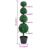 NNEVL Artificial Boxwood Plant with Pot Ball Shaped Green 90 cm