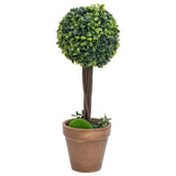 NNEVL Artificial Boxwood Plants 2 pcs with Pots Ball Shaped Green 41 cm