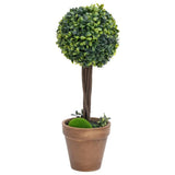 NNEVL Artificial Boxwood Plants 2 pcs with Pots Ball Shaped Green 56 cm
