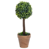 NNEVL Artificial Boxwood Plants 2 pcs with Pots Ball Shaped Green 56 cm