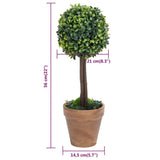 NNEVL Artificial Boxwood Plants 2 pcs with Pots Ball Shaped Green 56 cm