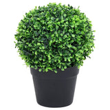 NNEVL Artificial Boxwood Plants 2 pcs with Pots Ball Shaped Green 27 cm