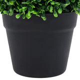 NNEVL Artificial Boxwood Plants 2 pcs with Pots Ball Shaped Green 27 cm