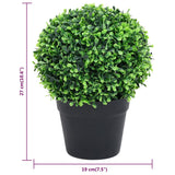 NNEVL Artificial Boxwood Plants 2 pcs with Pots Ball Shaped Green 27 cm