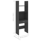 NNEVL 4 Piece Book Cabinet Set Grey Chipboard