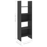 NNEVL 4 Piece Book Cabinet Set Grey Chipboard