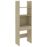 NNEVL 4 Piece Book Cabinet Set Sonoma Oak Chipboard