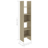 NNEVL 4 Piece Book Cabinet Set Sonoma Oak Chipboard