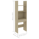 NNEVL 4 Piece Book Cabinet Set Sonoma Oak Chipboard