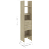 NNEVL 4 Piece Book Cabinet Set Sonoma Oak Chipboard