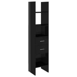 NNEVL 4 Piece Book Cabinet Set High Gloss Black Chipboard