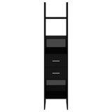 NNEVL 4 Piece Book Cabinet Set High Gloss Black Chipboard