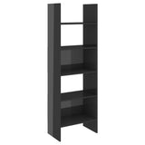 NNEVL 4 Piece Book Cabinet Set High Gloss Grey Chipboard