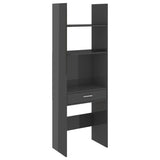 NNEVL 4 Piece Book Cabinet Set High Gloss Grey Chipboard