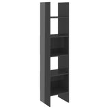 NNEVL 4 Piece Book Cabinet Set High Gloss Grey Chipboard