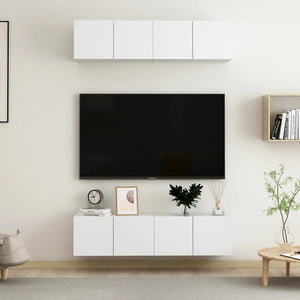 NNEVL TV Cabinets 4 pcs White 60x30x30 cm Chipboard