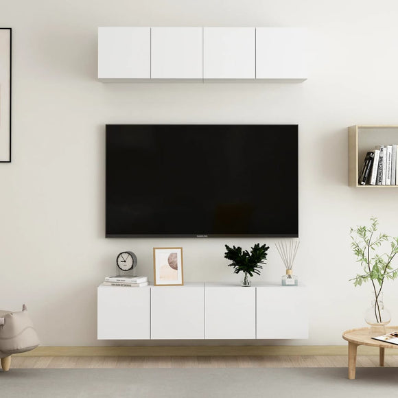 NNEVL TV Cabinets 4 pcs White 60x30x30 cm Chipboard