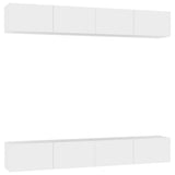 NNEVL TV Cabinets 4 pcs White 100x30x30 cm Engineered Wood