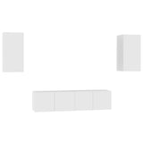 NNEVL 4 Piece TV Cabinet Set White Chipboard