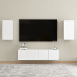 NNEVL 4 Piece TV Cabinet Set White Chipboard